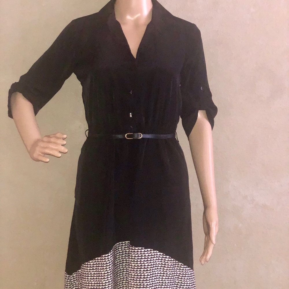 Bcx Juniors' Belted Colorblocked A-Line Dress